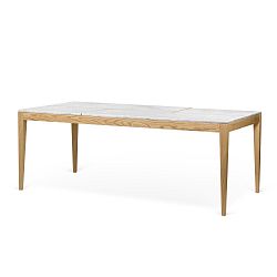 Jídelní stůl z masivního dubového dřeva s deskou z mramoru TemaHome Utile