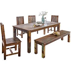 Jídelní stůl z recyklovaného mangového dřeva Skyport DELHI, 120 x 70 cm