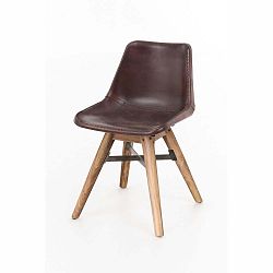 Jídelní židle z akáciového dřeva a kůže WOOX LIVING Finn