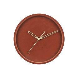 Jílově hnědé sametové nástěnné hodiny Karlsson Lush, ø 30 cm