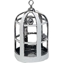 Keramická dekorativní klec ve stříbrné barvě Mauro Ferretti, 22 x 36 cm