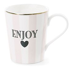 Keramický hrnek Miss Étoile Coffee Enjoy Stripe Rose, 300 ml