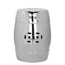 Keramický odkládací stolek vhodný do exteriéru ve stříbrné barvě Safavieh Modern Ming