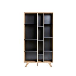 Knihovna s černými detaily Marckeric Tivoli, 98 x 184 cm