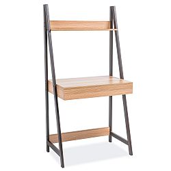 Knihovna s ocelovou konstrukcí a psacím stolem Signal Matis, šířka 74 cm