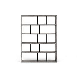 Knihovna v betonovém dekoru TemaHome Detroit, 198 x 150 cm