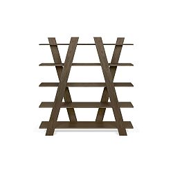 Knihovna v dekoru ořechového dřeva TemaHome Wind, výška 160 cm