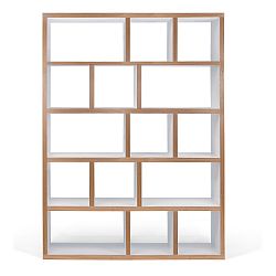 Knihovna ve dřevěném dekoru s bílými detaily TemaHome Berlin 5