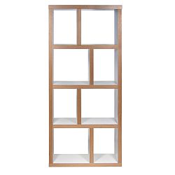 Knihovna ve dřevěném dekoru s bílými detaily TemaHome Berlin 70