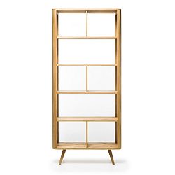 Knihovna z dubového dřeva Gazzda Ena, 90 x 35 x 200 cm