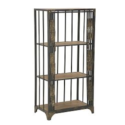 Knihovna z jedlového dřeva a kovu Mauro Ferretti Elevator, výška 129,5 cm