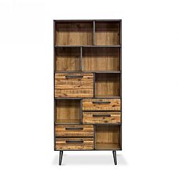 Knihovna z masivního akáciového dřeva Massive Home Robbie, 100 x 200 cm