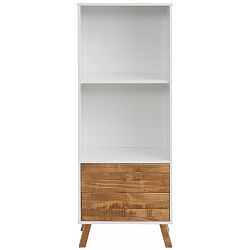 Knihovna z masivního borovicového dřeva s bílými detaily Støraa Rafael