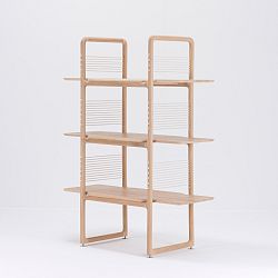 Knihovna z masivního dubového dřeva Gazzda Muse, výška 140 cm