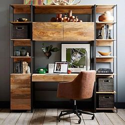 Knihovna z masivního mangového dřeva Massive Home Jenny, 45 x 213 cm