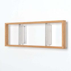 Knižní police z dubového dřeva das kleine b b3, výška 22 cm