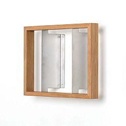 Knižní police z dubového dřeva das kleine b b4, výška 25 cm