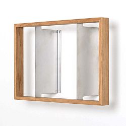 Knižní police z dubového dřeva das kleine b b8, výška 34 cm