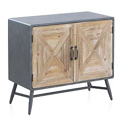 Komoda s šedými detaily a dvěma šuplíky Geese Rustico Duro