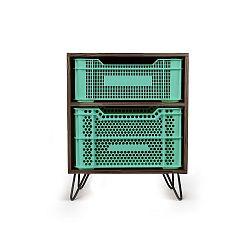 Komoda se 2 mátově zelenými zásuvkami z recyklovaného plastu Really Nice Things Eco