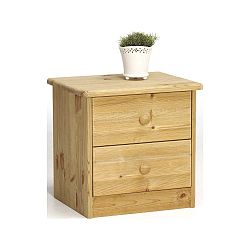 Komoda se 2 šuplíky v přírodním lakovaném dekoru Steens Mario, výška 41,1 cm