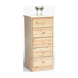Komoda se 5 šuplíky v přírodním dekoru Steens Mario, výška 89,1 cm