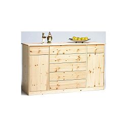 Komoda se 7 šuplíky v přírodním dekoru Steens Mario, výška 89,1 cm