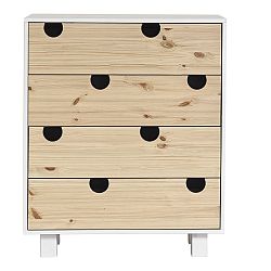 Komoda se čtyřmi zásuvkami Karup House White/Natural