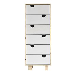 Komoda se šesti zásuvkami Karup House Natural/White