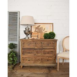 Komoda se šuplíky z borovicového dřeva Orchidea Milano Natural, výška 85 cm