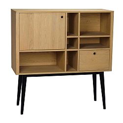 Komoda v dubovém dekoru s černými nohami Rowico Vienna, délka 120 cm