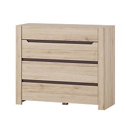 Komoda ve dřevěném dekoru se 4 zásuvkami Szynaka Meble Desjo