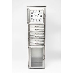 Komoda ve stříbrné barvě s hodinami Kare Design Buster, šířka 45 cm