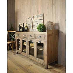 Komoda z borovicového dřeva Orchidea Milano Natural, výška 90 cm