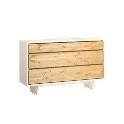 Komoda z borovicového dřeva s bílým rámem Askala Solid