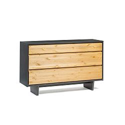 Komoda z borovicového dřeva s černým rámem Askala Solid