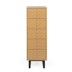 Komoda z březového dřeva Woodman Mora Narrow Herringbone Print