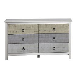 Komoda z masivního borovicového dřeva se 6 zásuvkami Marckeric Flora