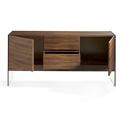 Komoda z ořechového dřeva a skla Ángel Cerdá Century