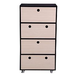 Komoda ze dřeva pavlovnie s černým rámem House Nordic Modena