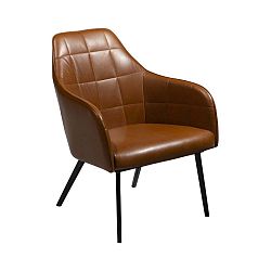 Koňakově hnědé křeslo z eko kůže DAN–FORM Denmark Embrace