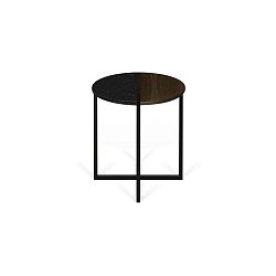 Konfereční stolek s deskou z ořechového dřeva a mramoru TemaHome Sonata, ø 50 cm