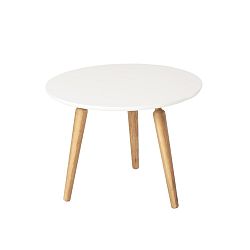 Konferenční stolek s bílou deskou z dubového dřeva Folke Cappuccino, výška 45 cm x ∅ 60 cm