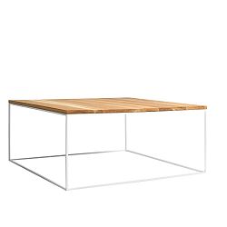 Konferenční stolek s bílou konstrukcí a deskou v dekoru dubového dřeva Custom Form Tensio, délka 100 cm