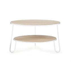 Konferenční stolek s bílou kovovou konstrukcí HARTÔ Eugénie, ⌀ 70 cm