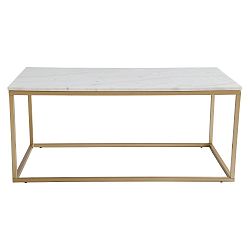 Konferenční stolek s bílou mramorovou deskou a podnožím ve zlaté barvě RGE Accent