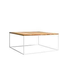 Konferenční stolek s bílým podnožím a dubovou deskou Custom Form Tensio, 100 x 100 cm