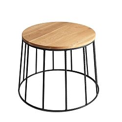 Konferenční stolek s černou konstrukcí a deskou v dekoru dubového dřeva Custom Form Memo, ⌀ 50 cm