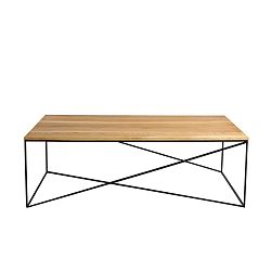 Konferenční stolek s černou konstrukcí a deskou v dekoru dubového dřeva Custom Form Memo, délka 140 cm