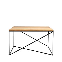 Konferenční stolek s černou konstrukcí a deskou v dekoru dubového dřeva Custom Form Memo, délka 80 cm